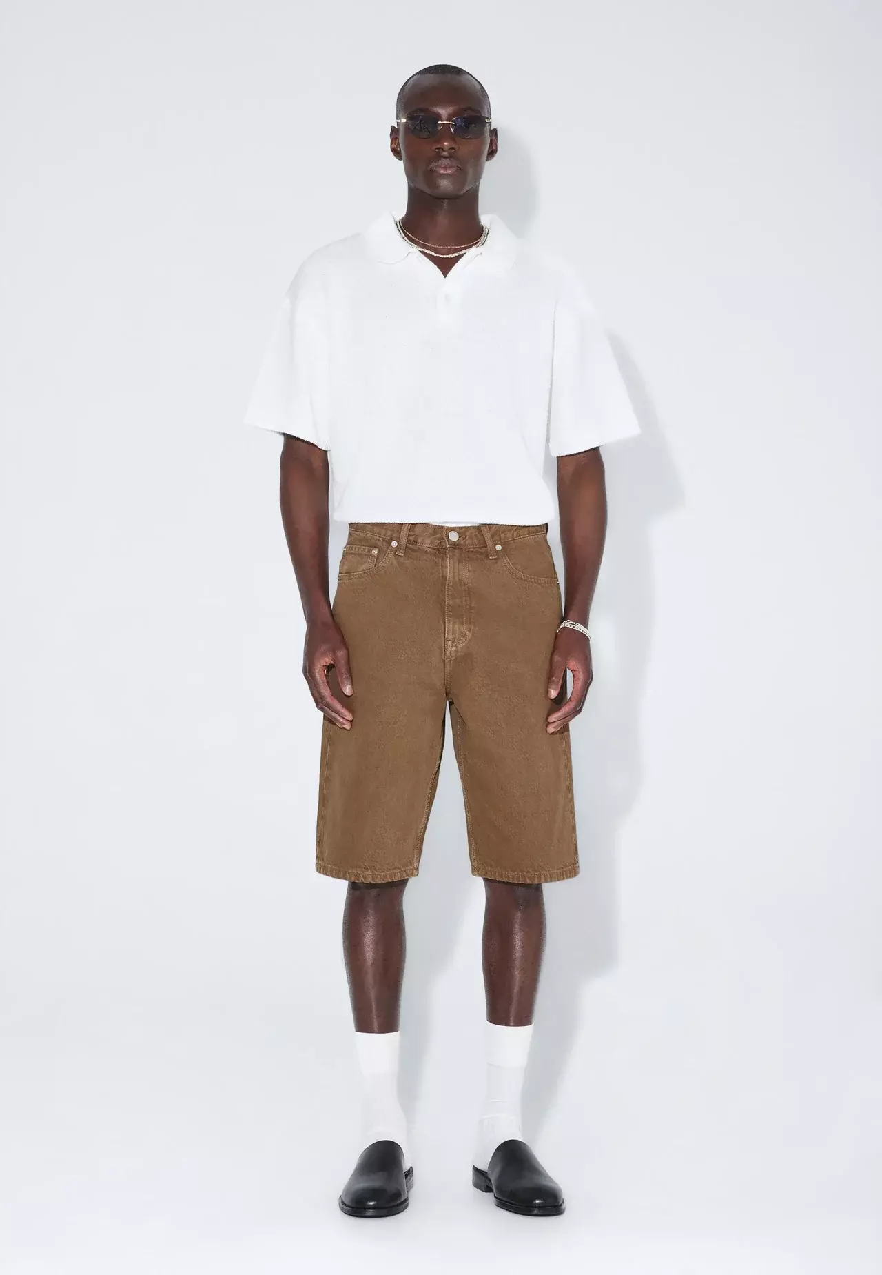 Dr.Denim Omar Shorts Washed Teak Herren Denim braun